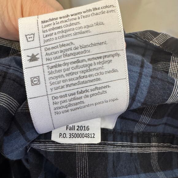 Carhartt Relaxed Fit Blue Black Plaid Flannel Shirt 2XL Cotton Workwear - Picture 8 of 9